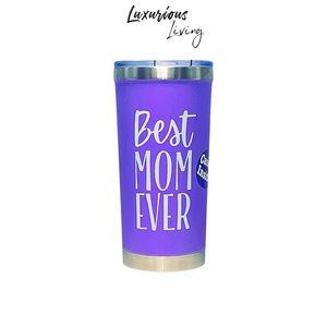 Stainless Steel Best Mom Ever Travel Tumbler 16 OZ from Burton & Burton, Purple